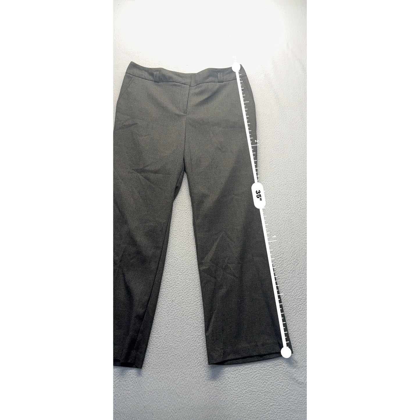 Van Heusen Studio Stretch Trousers Size 10 Gray Textured Polyester Blend #9265