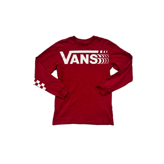 Vans Mens Red Long-Sleeve Classic Fit T-Shirt #8268