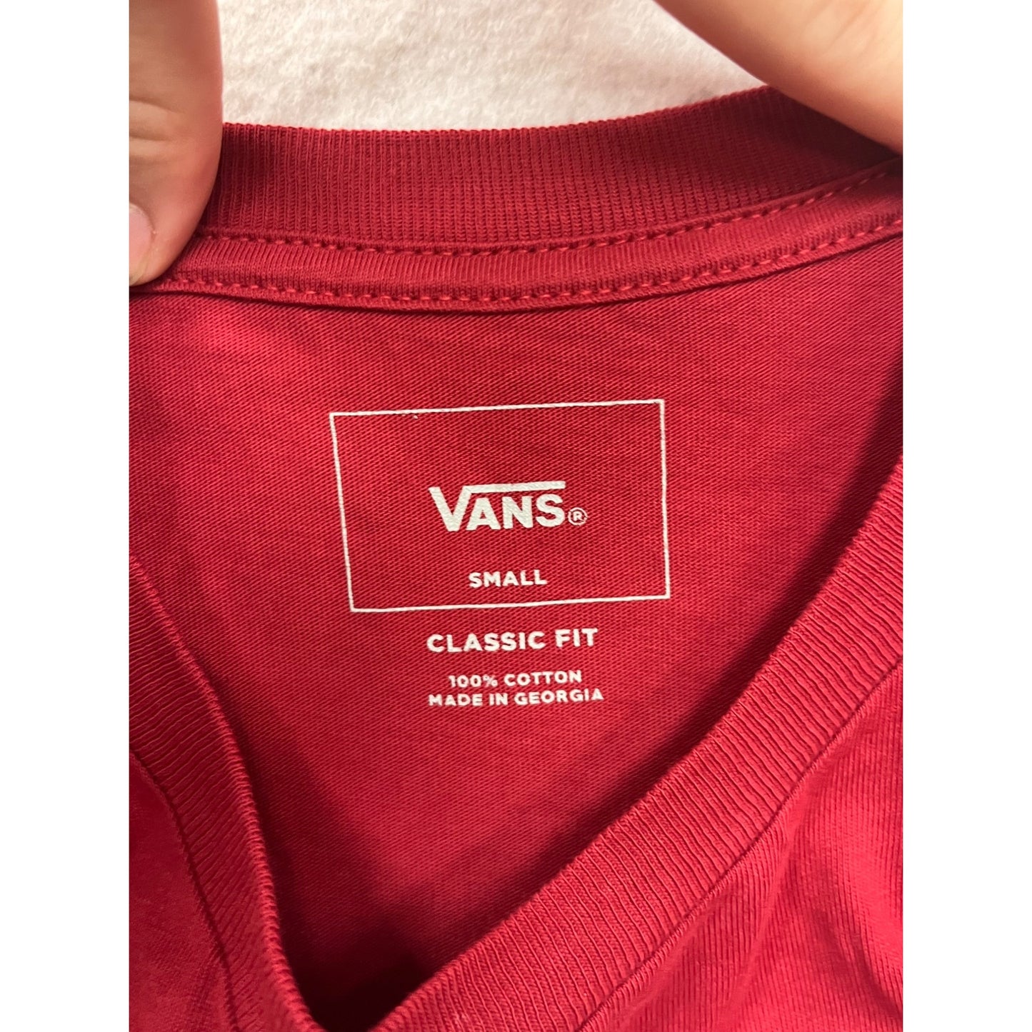 Vans Mens Red Long-Sleeve Classic Fit T-Shirt #8268