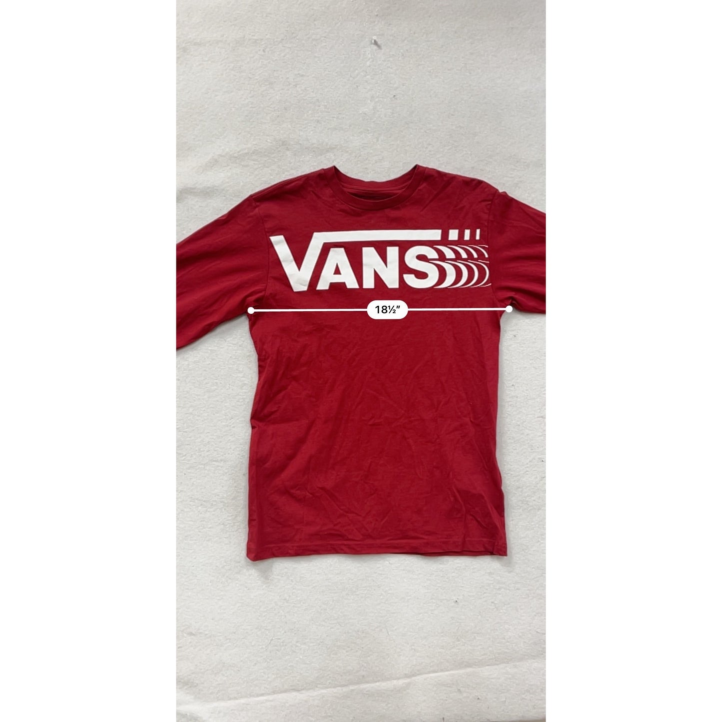 Vans Mens Red Long-Sleeve Classic Fit T-Shirt #8268