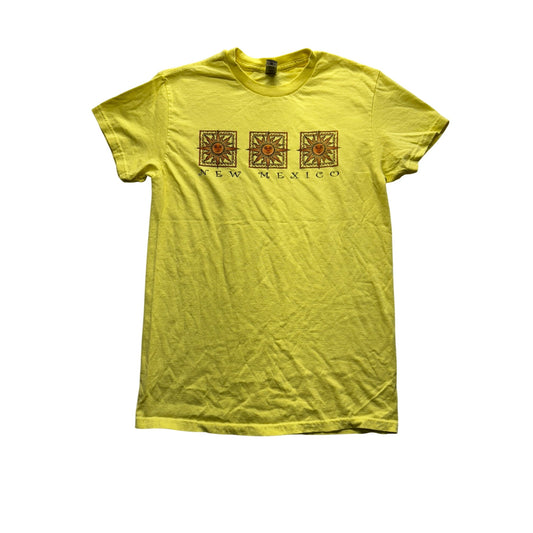 New Mexico Sun Graphic Yellow T-Shirt S Gildan Heavy Cotton 280B