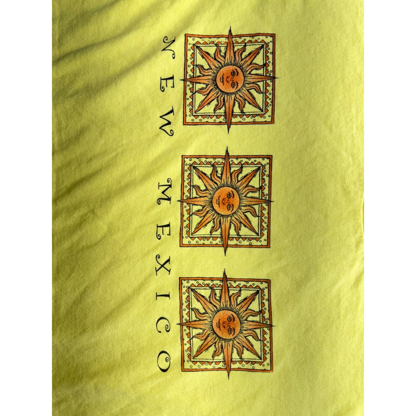 New Mexico Sun Graphic Yellow T-Shirt S Gildan Heavy Cotton 280B