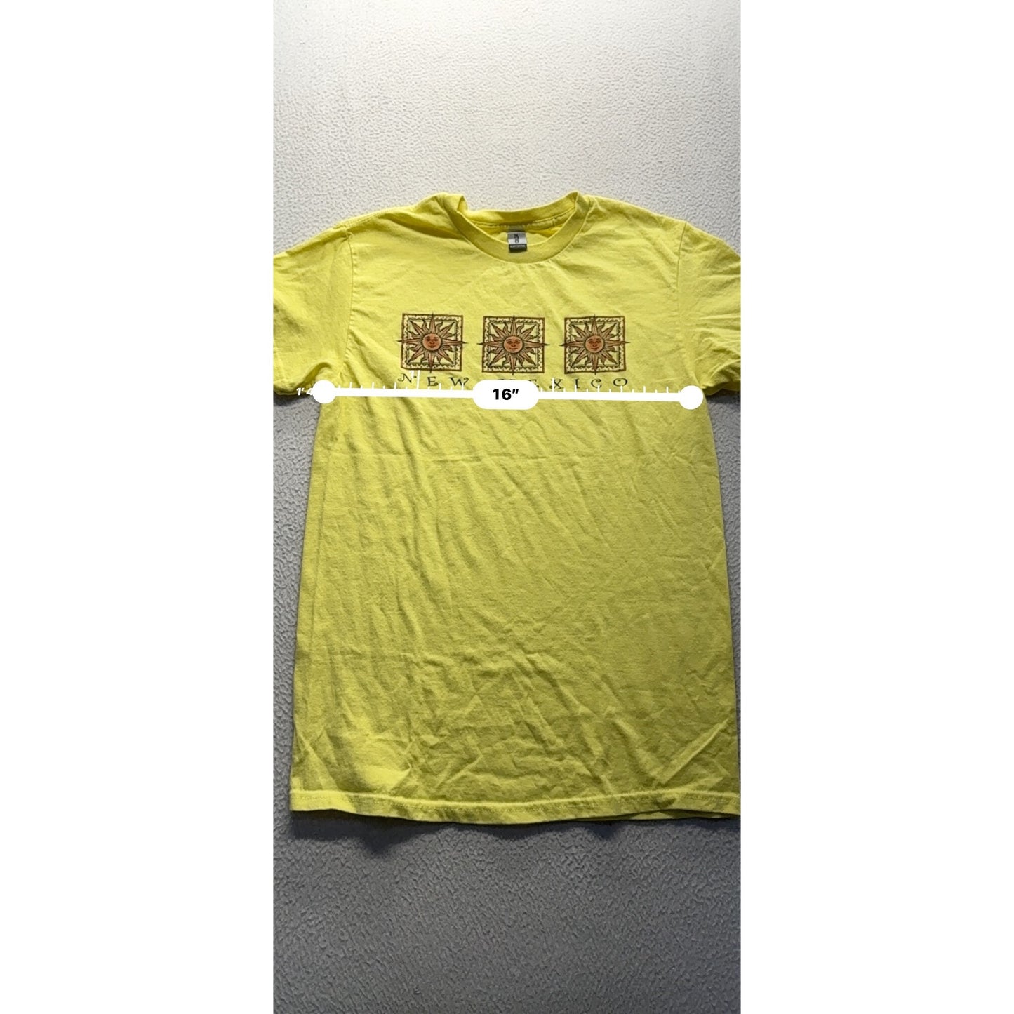 New Mexico Sun Graphic Yellow T-Shirt S Gildan Heavy Cotton 280B