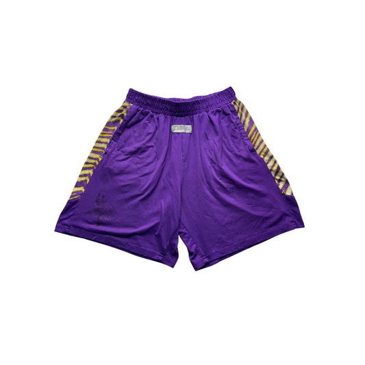 Purple Zubaz Nfl Team Athletic Shorts With Zebra Side Panels #9551