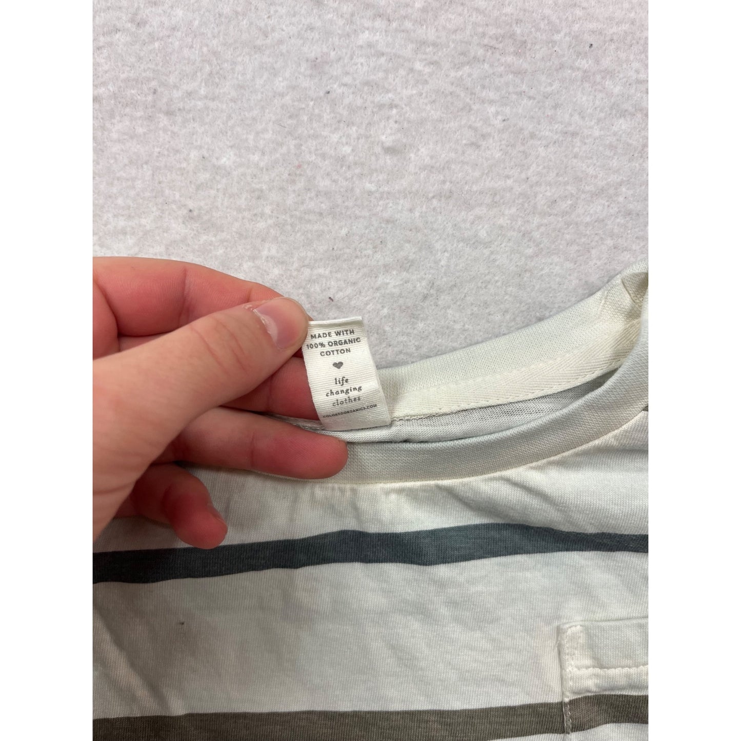 Organic Cotton Striped Long Sleeve Shirt By Colorz Organics #153C