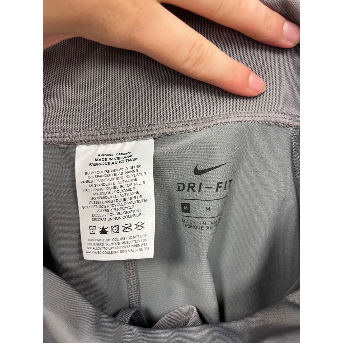 Nike Dri-Fit Gray Cropped Leggings Medium #8749
