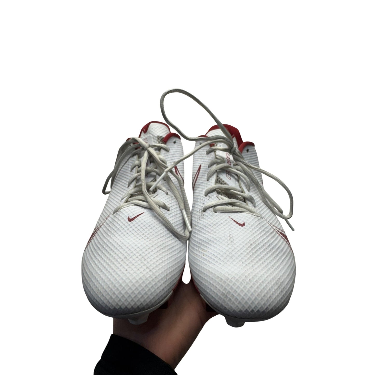 Nike Vapor Edge Pro 360 White & Red Football Cleats #391B