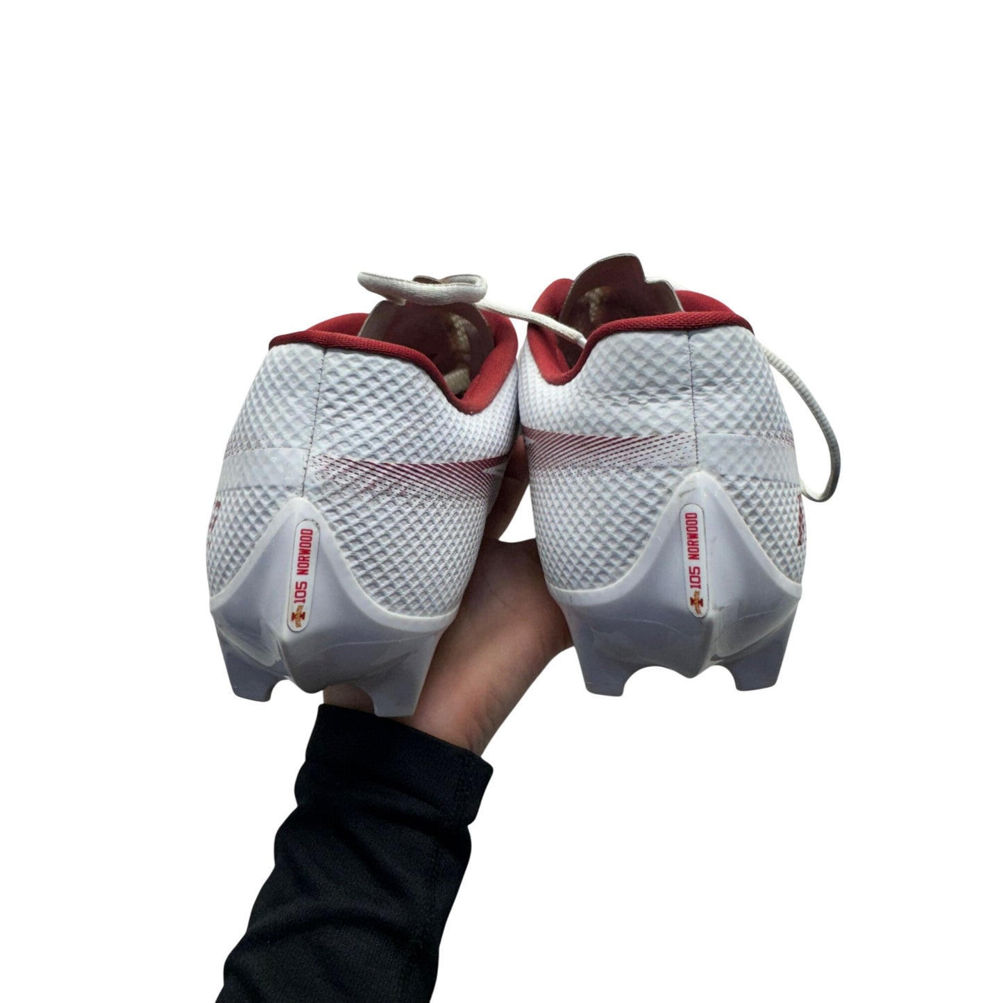 Nike Vapor Edge Pro 360 White & Red Football Cleats #391B