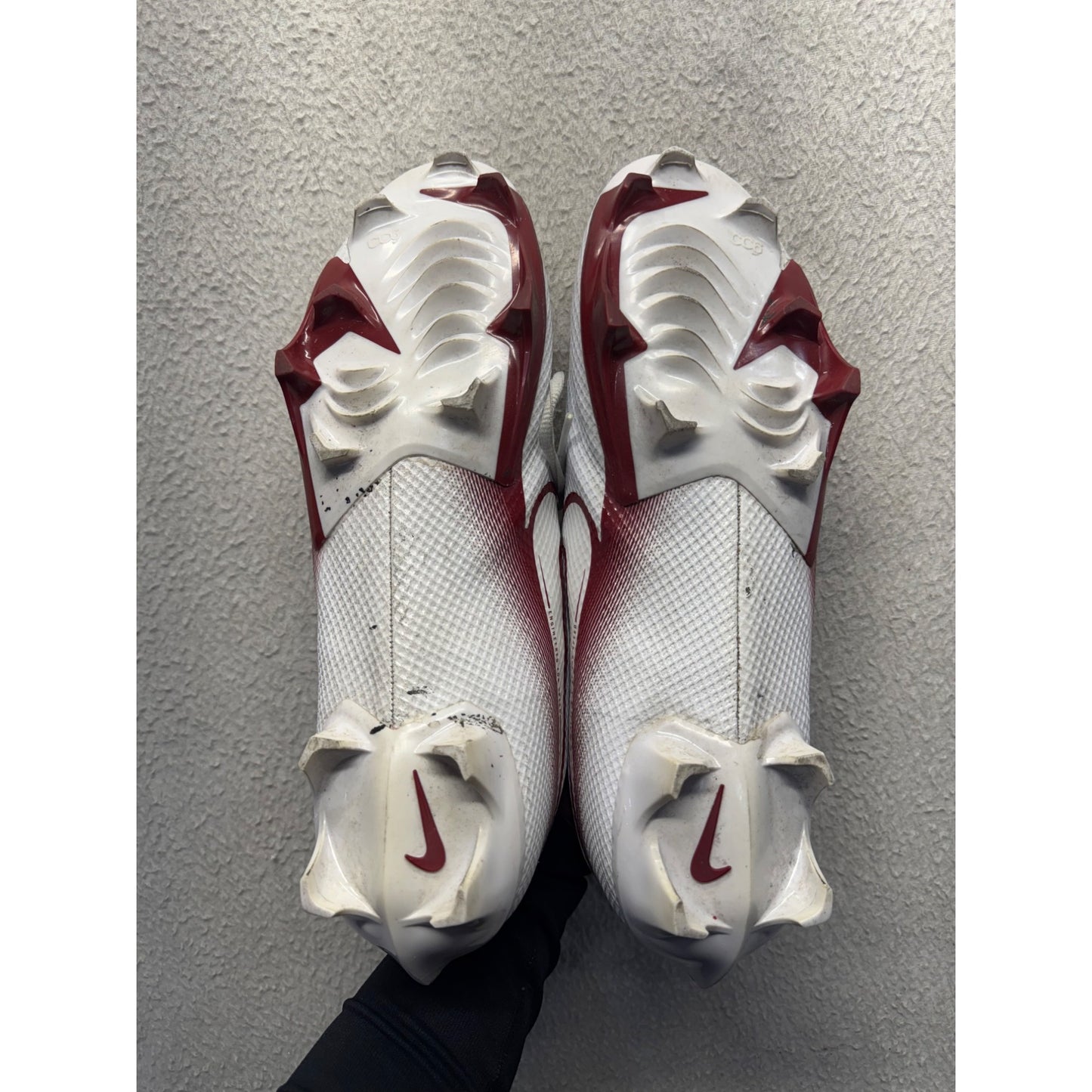 Nike Vapor Edge Pro 360 White & Red Football Cleats #391B