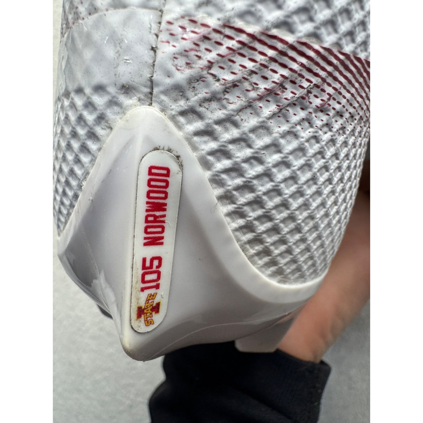 Nike Vapor Edge Pro 360 White & Red Football Cleats #391B