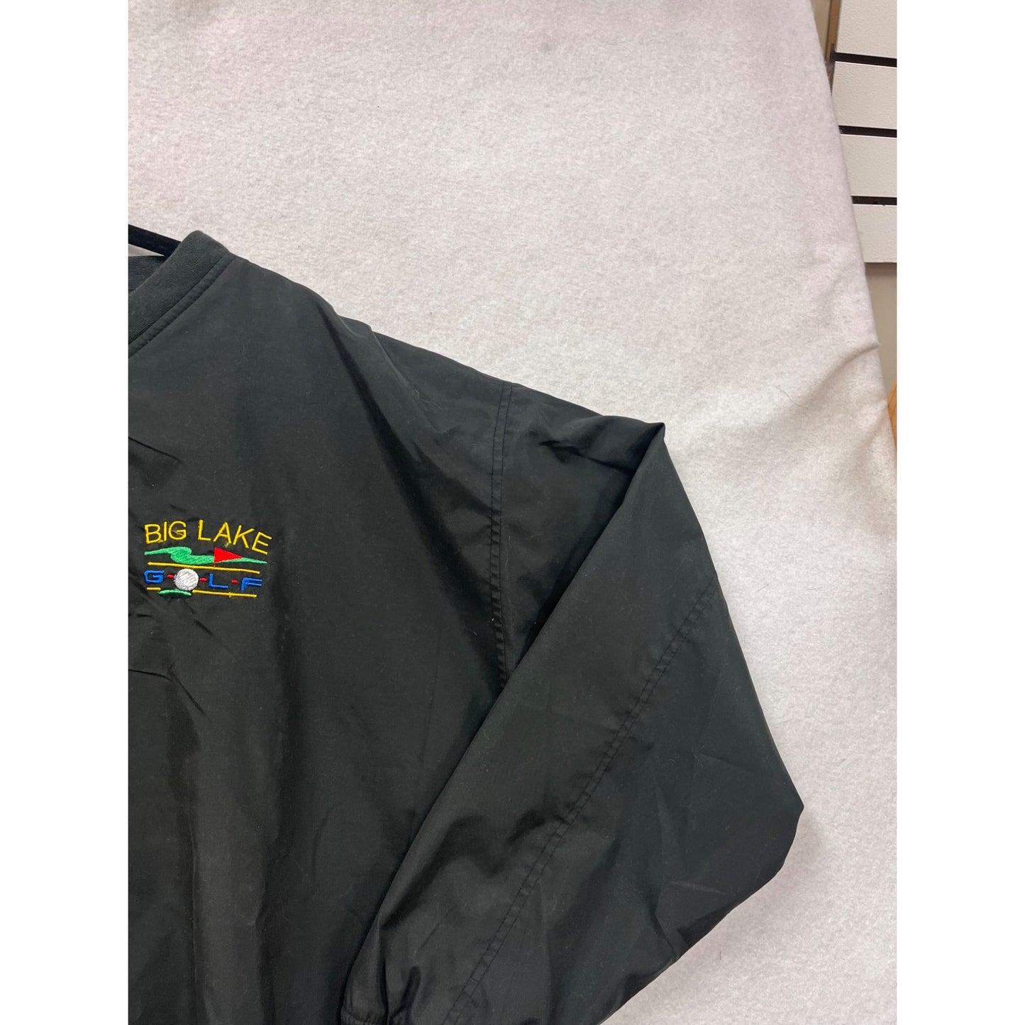 Port Authority Big Lake Golf Pullover Windbreaker XL Black Polyester Mens #60A