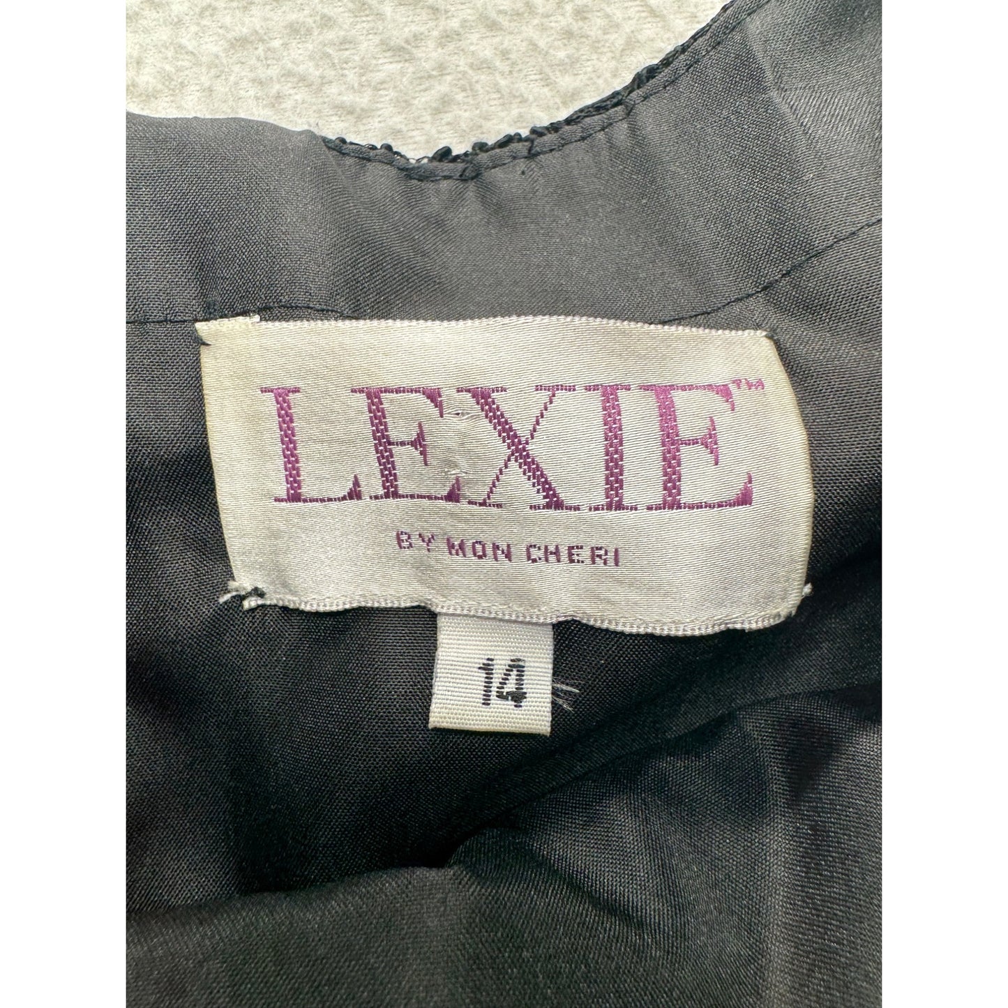 Black Lace Cocktail Dress W/ Jeweled Waist Accent By Lexie #9572