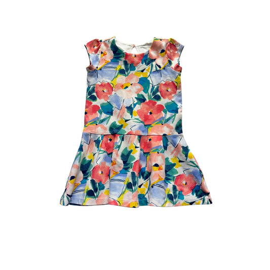 Gymboree Floral Dress Multicolor Short Sleeve Cotton Size 7 #9117