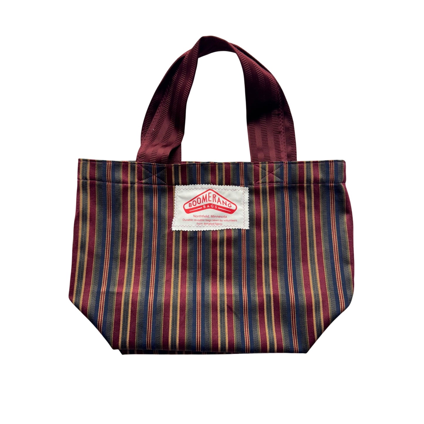 Boomerang Bags Striped Reusable Tote Handmade Minnesota Volunteer Craft #59B