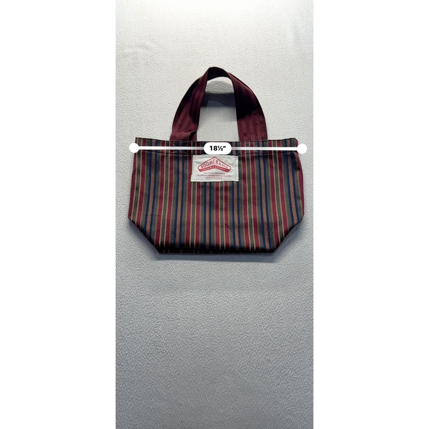 Boomerang Bags Striped Reusable Tote Handmade Minnesota Volunteer Craft #59B
