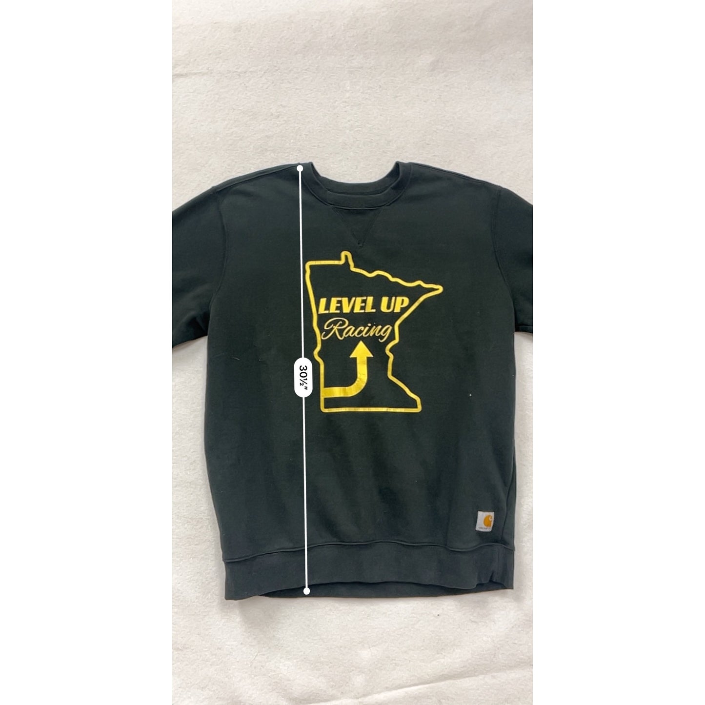 Carhartt Mens Large Black Sweatshirt “Level Up Racing” #8203