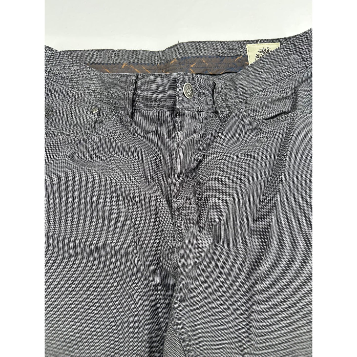 English Laundry Mens Gray Checkered Straight-Leg Pants 32x32 Cotton Blend #6652