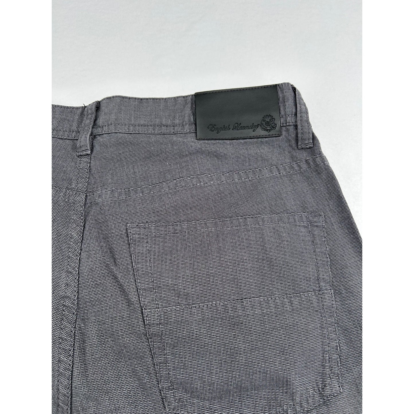 English Laundry Mens Gray Checkered Straight-Leg Pants 32x32 Cotton Blend #6652
