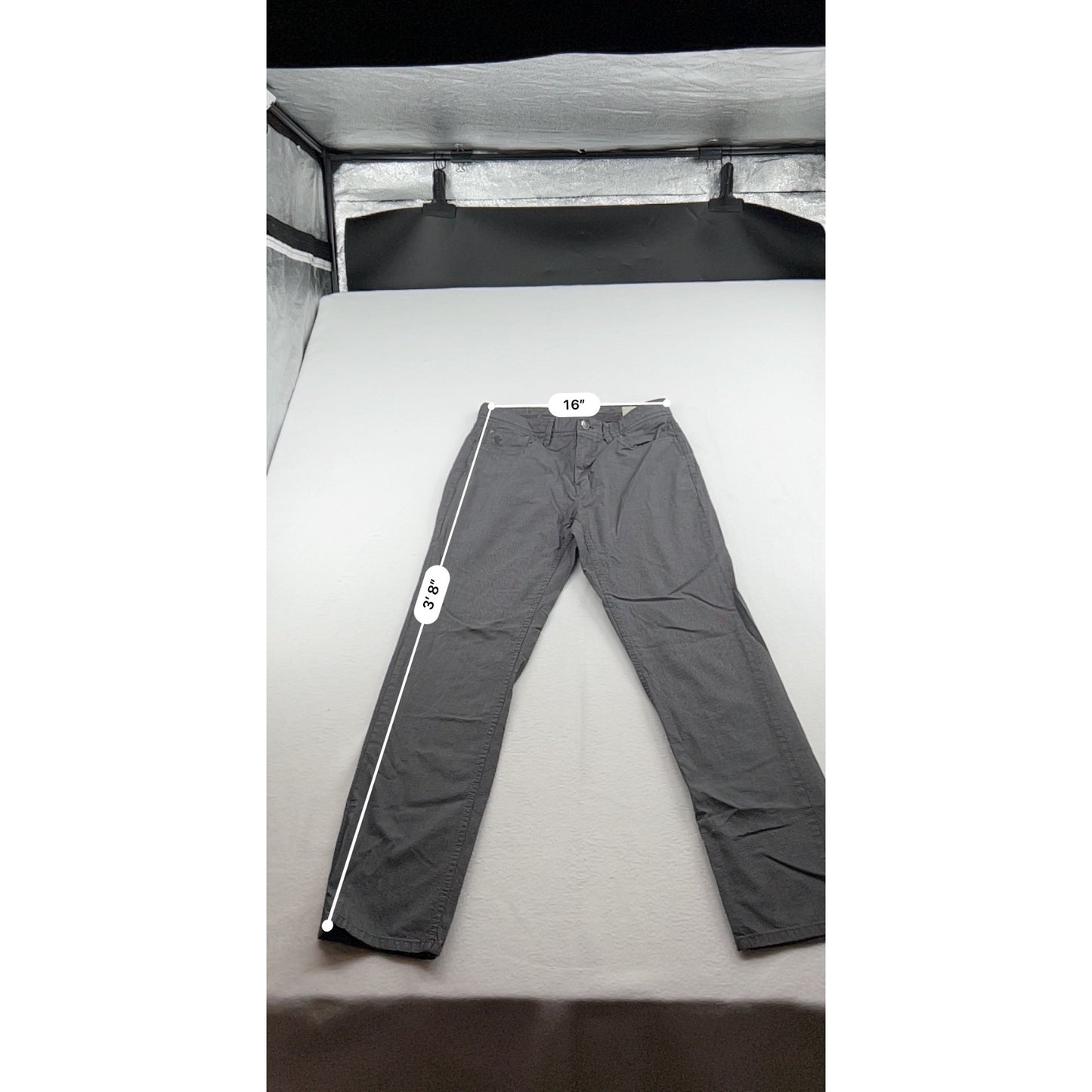 English Laundry Mens Gray Checkered Straight-Leg Pants 32x32 Cotton Blend #6652