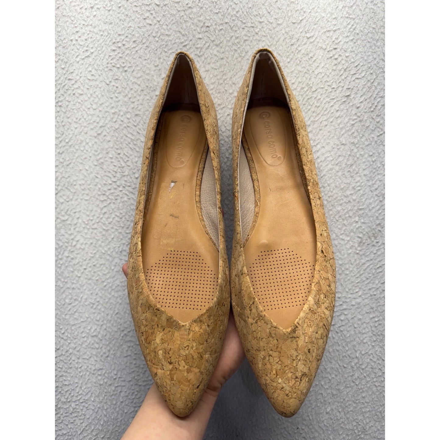 Corso Como Cork Pointed Toe Flats 11M 9477