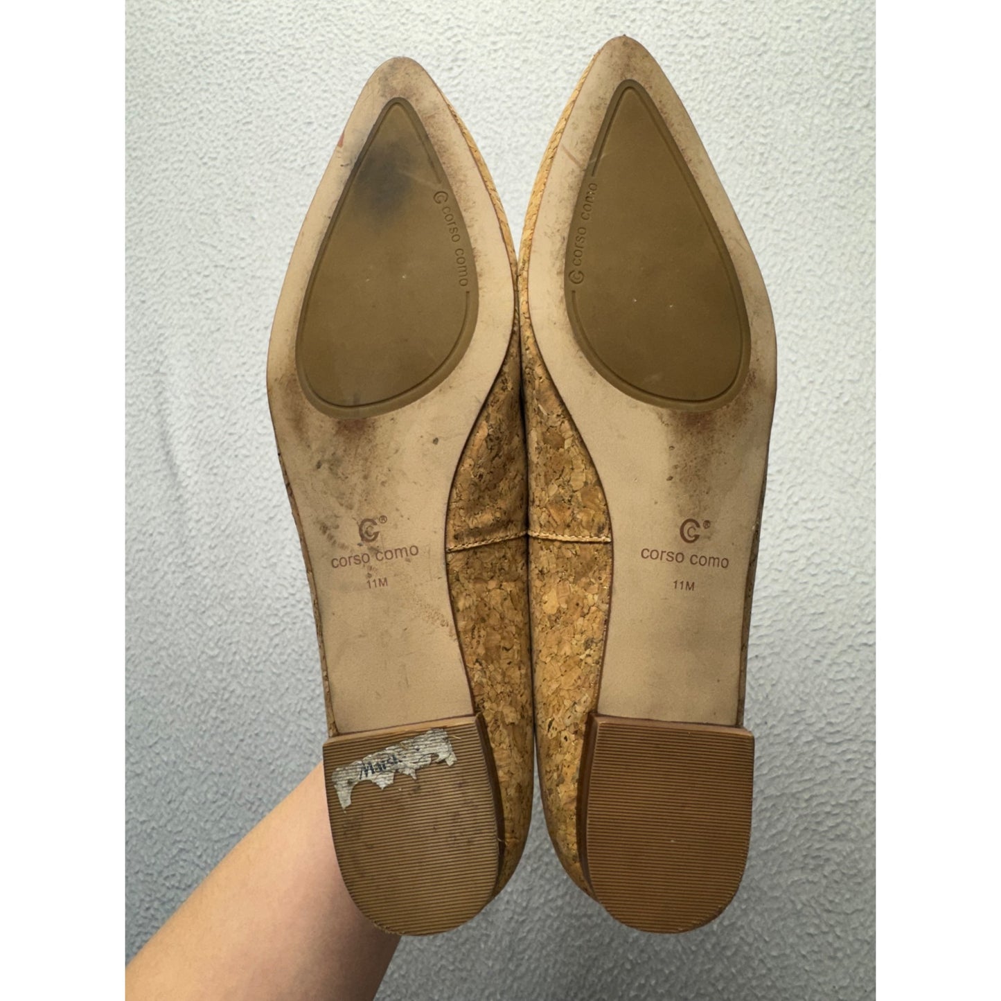 Corso Como Cork Pointed Toe Flats 11M 9477