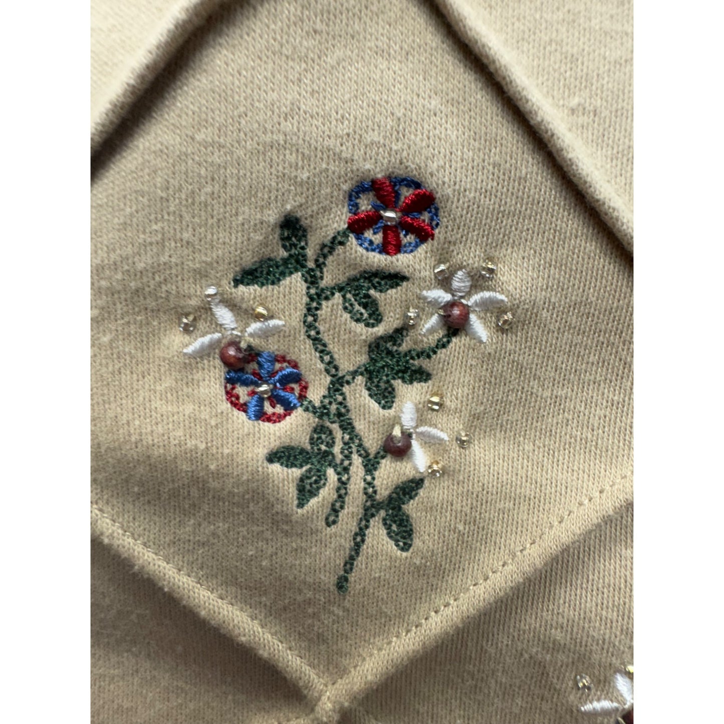 Alfred Dunner Petite Floral Embroidered Short Sleeve Button-Front Vest Top 81B