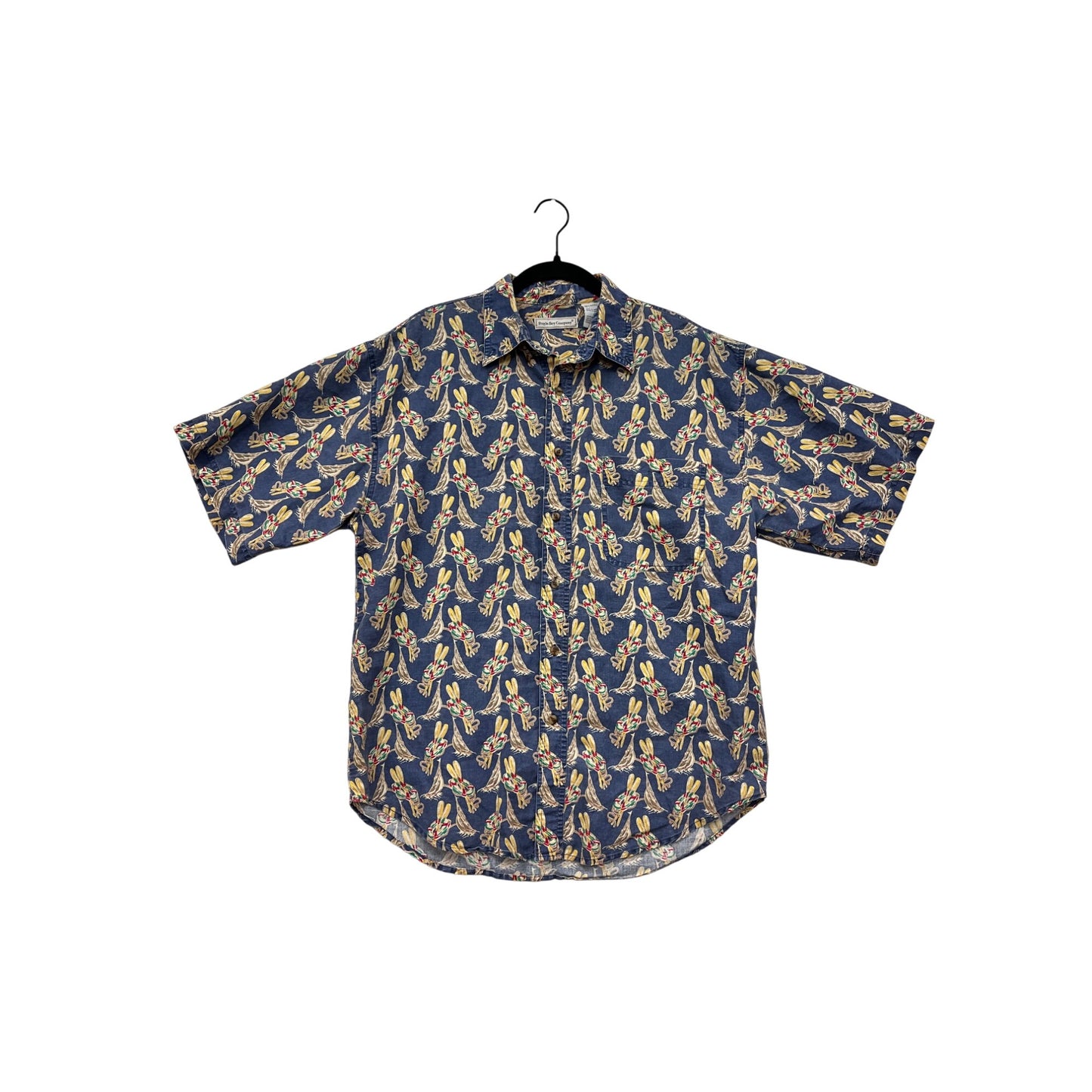 Bugle Boy Co. Mens Short Sleeve Button-Up Shirt With Tropical Print #8928