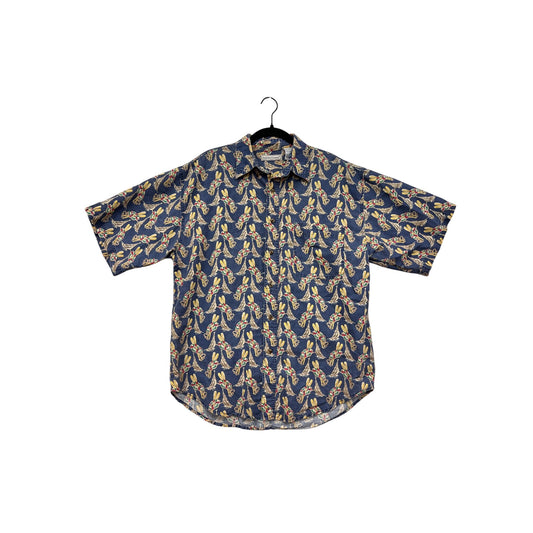 Bugle Boy Co. Mens Short Sleeve Button-Up Shirt With Tropical Print #8928
