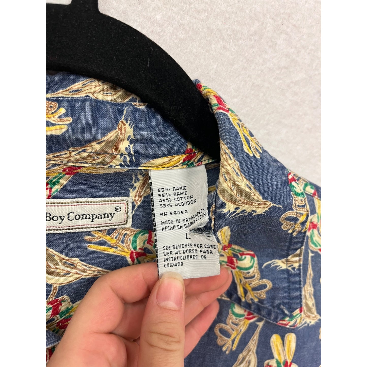 Bugle Boy Co. Mens Short Sleeve Button-Up Shirt With Tropical Print #8928