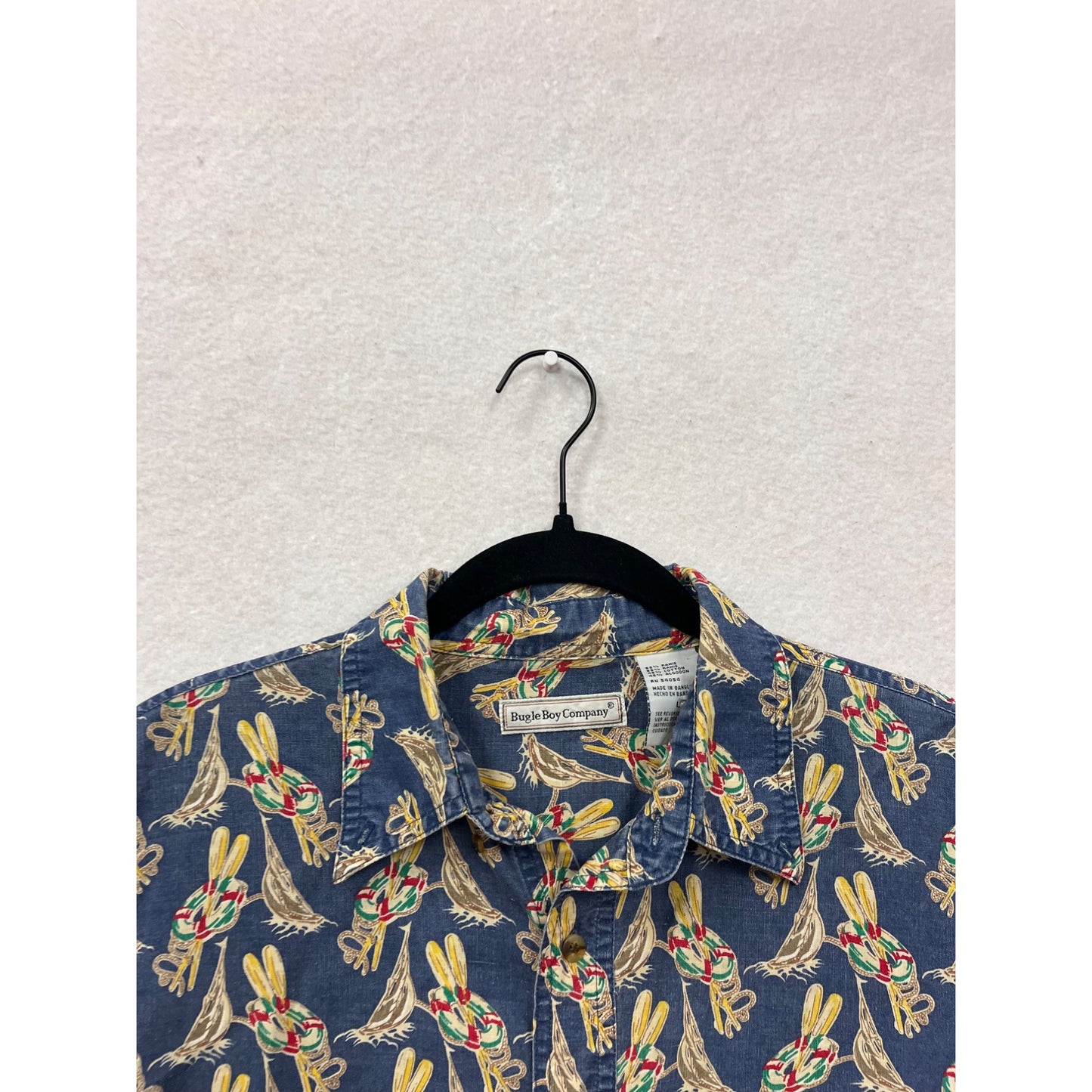 Bugle Boy Co. Mens Short Sleeve Button-Up Shirt With Tropical Print #8928