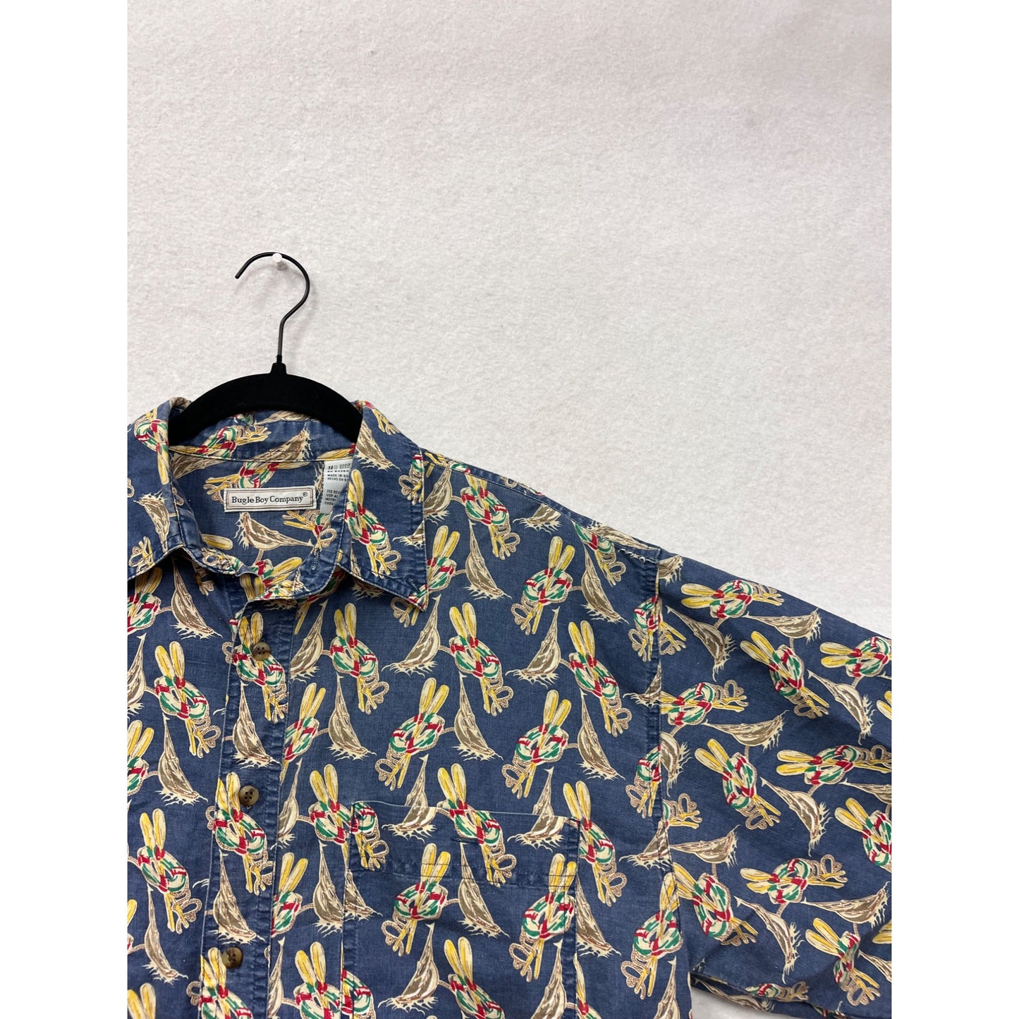 Bugle Boy Co. Mens Short Sleeve Button-Up Shirt With Tropical Print #8928