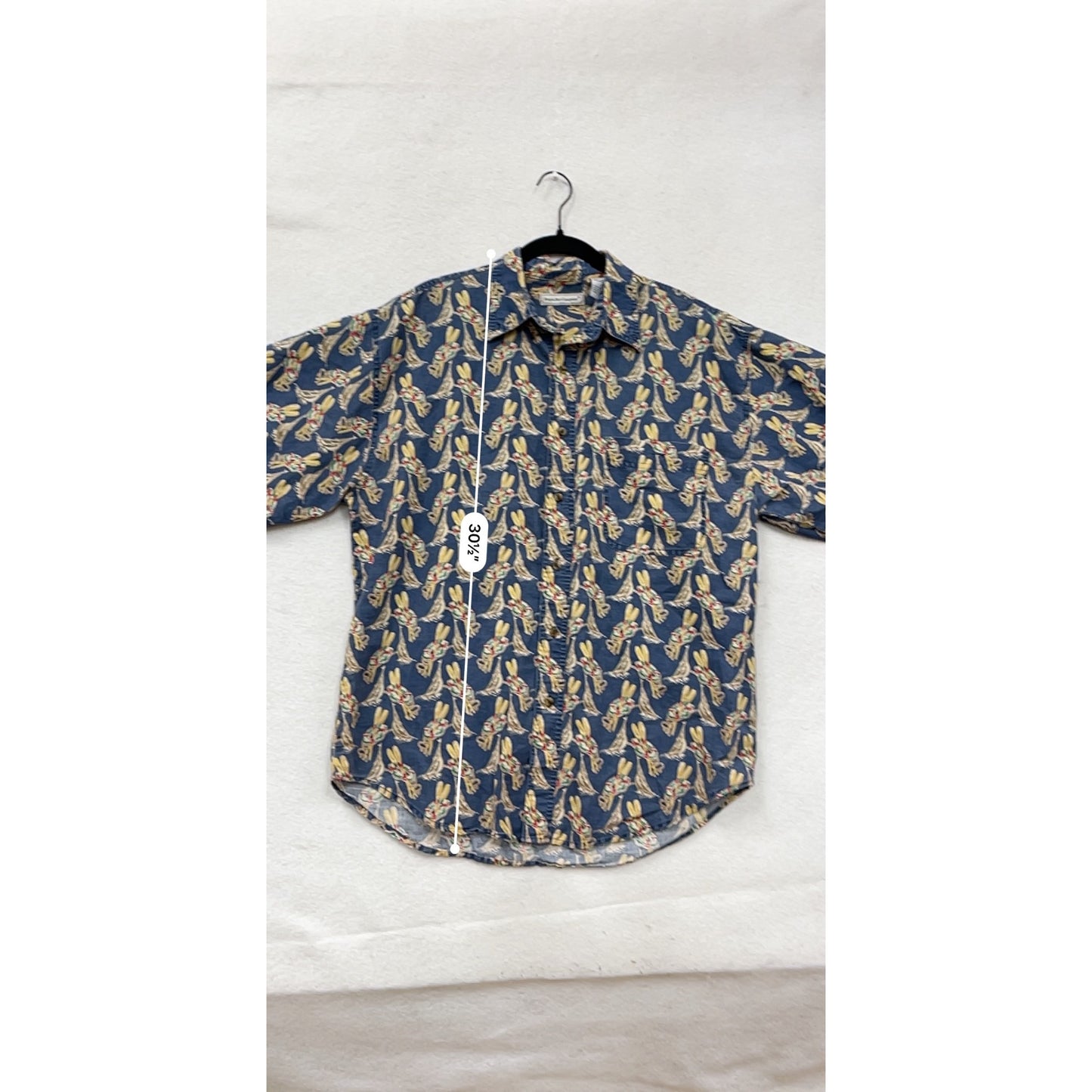 Bugle Boy Co. Mens Short Sleeve Button-Up Shirt With Tropical Print #8928