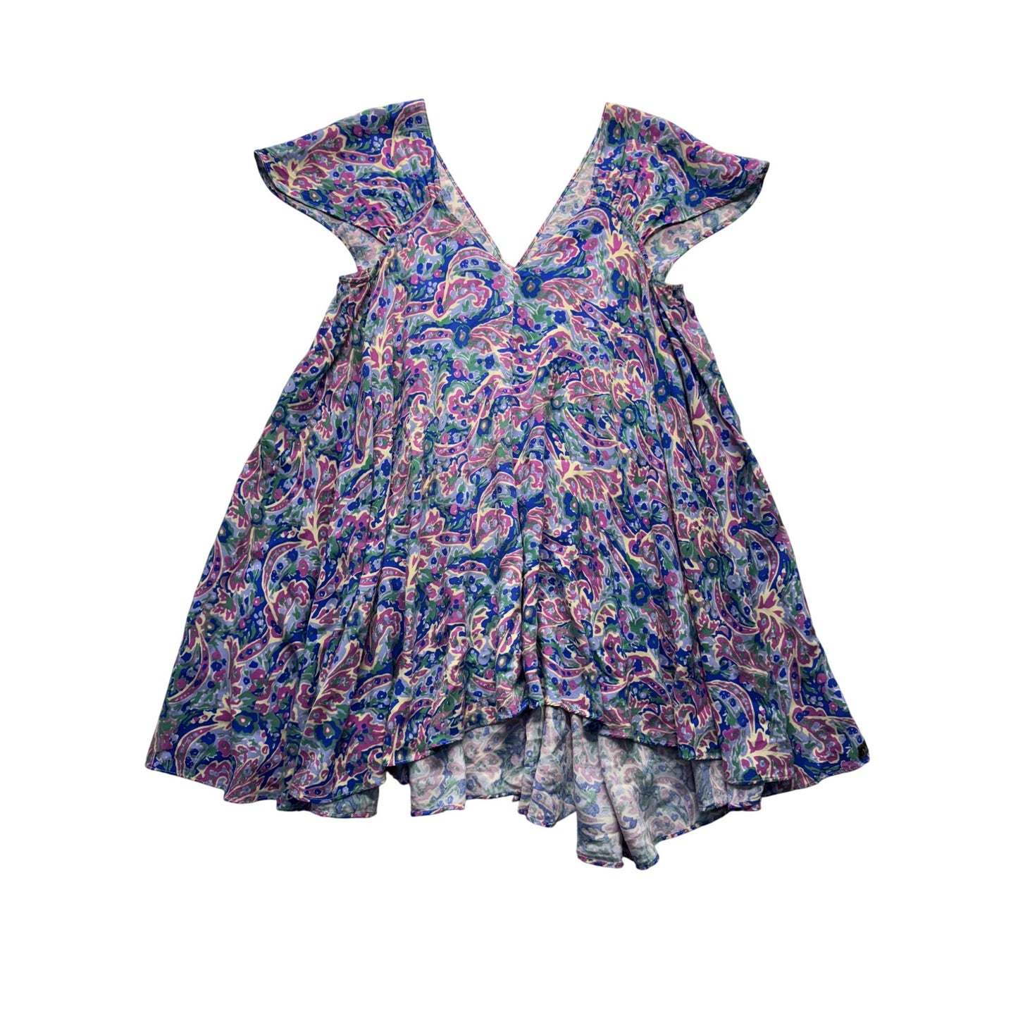 Matilda Jane Paisley Print V-Neck Cap Sleeve Swing Dress Size 5 241B