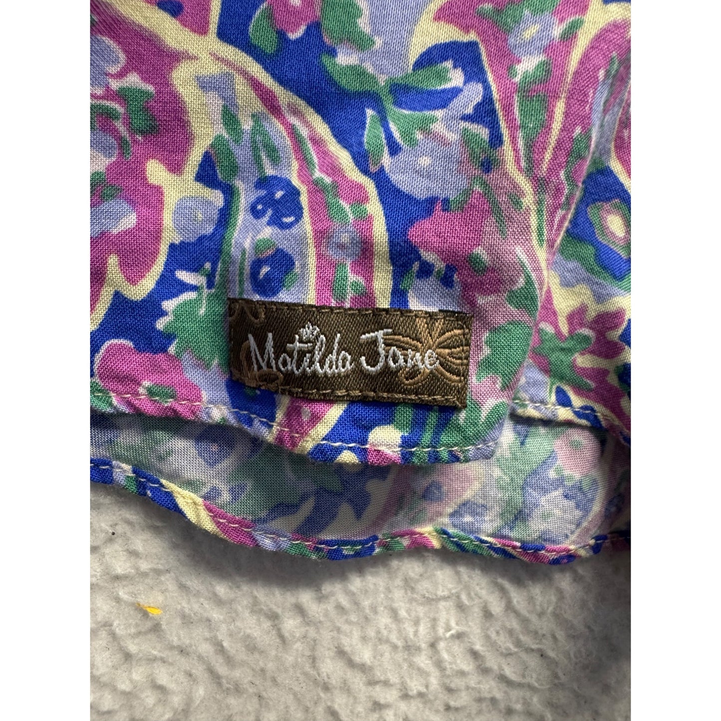 Matilda Jane Paisley Print V-Neck Cap Sleeve Swing Dress Size 5 241B