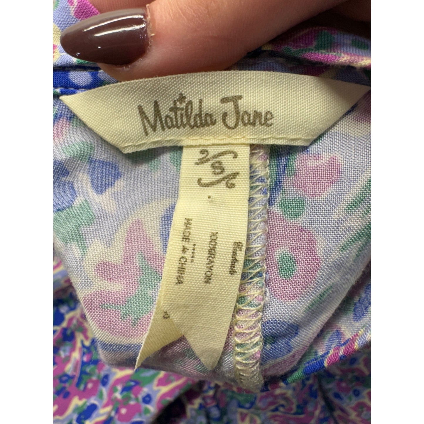 Matilda Jane Paisley Print V-Neck Cap Sleeve Swing Dress Size 5 241B