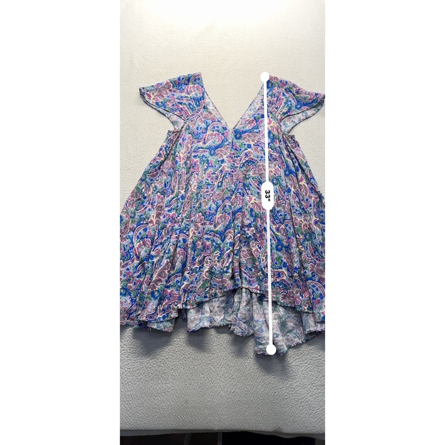 Matilda Jane Paisley Print V-Neck Cap Sleeve Swing Dress Size 5 241B