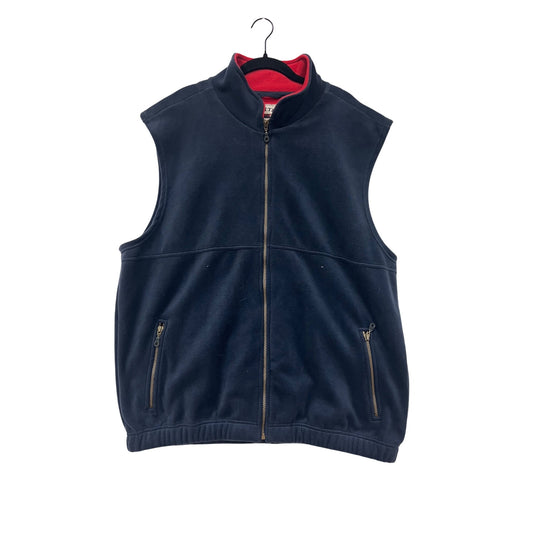 Cutter & Buck Mens 2XL Navy Full-Zip Fleece Vest With Red Lining #6576
