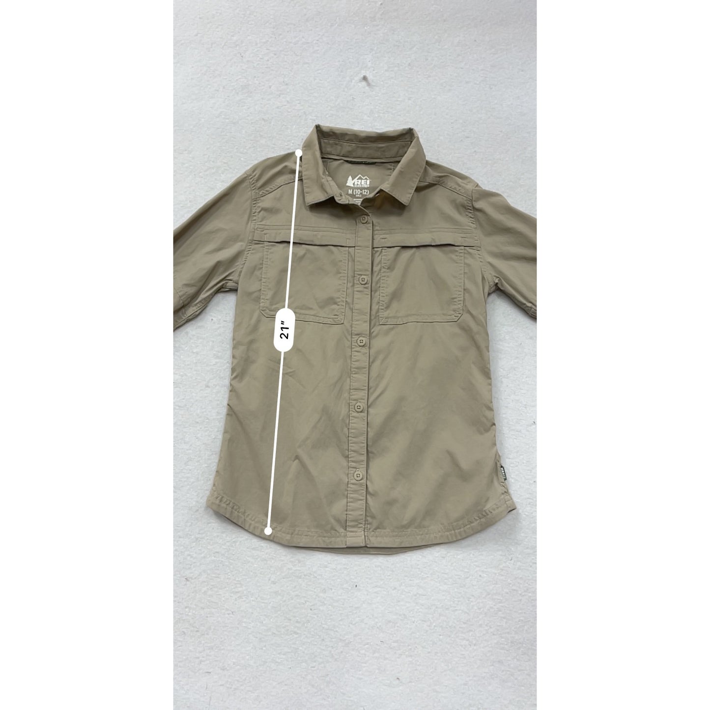 REI Co-Op Girls M (10-12) Lightweight Safari Shirt #8449