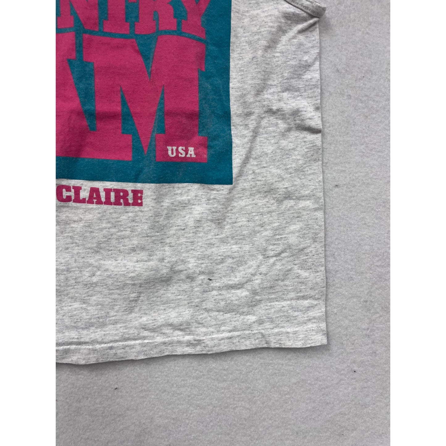 Vintage 1995 Country Jam Eau Claire USA Gray Tank Top #8874
