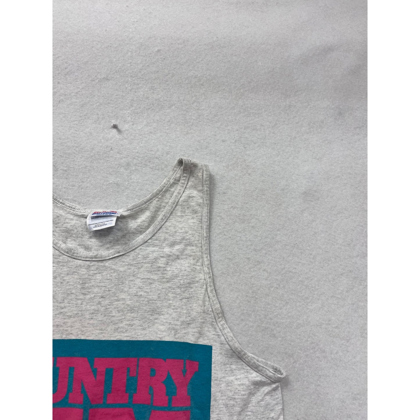 Vintage 1995 Country Jam Eau Claire USA Gray Tank Top #8874