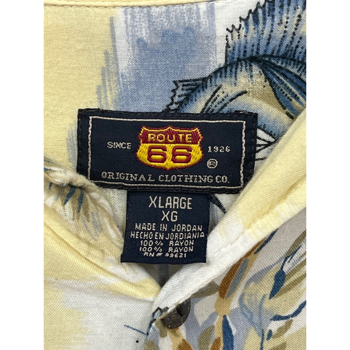 Route 66 Hawaiian Print Shirt XG Rayon #8285