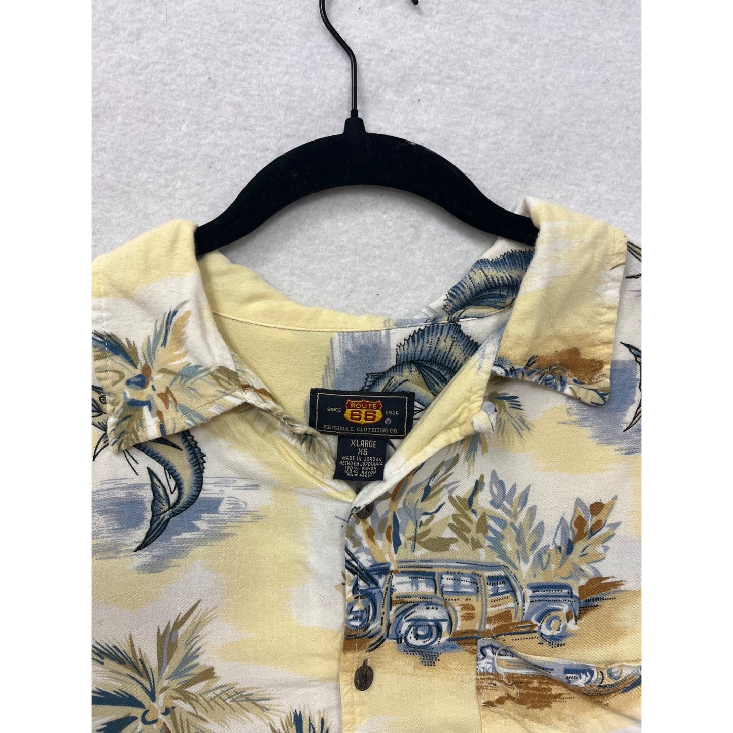 Route 66 Hawaiian Print Shirt XG Rayon #8285