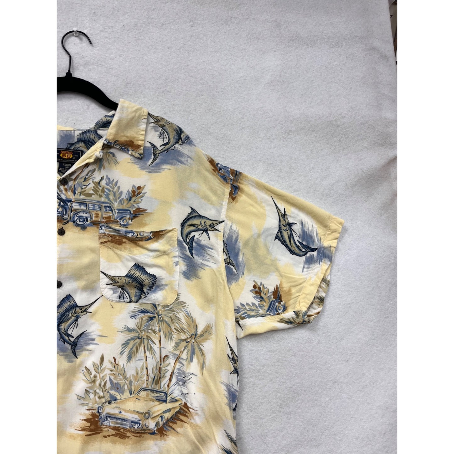 Route 66 Hawaiian Print Shirt XG Rayon #8285