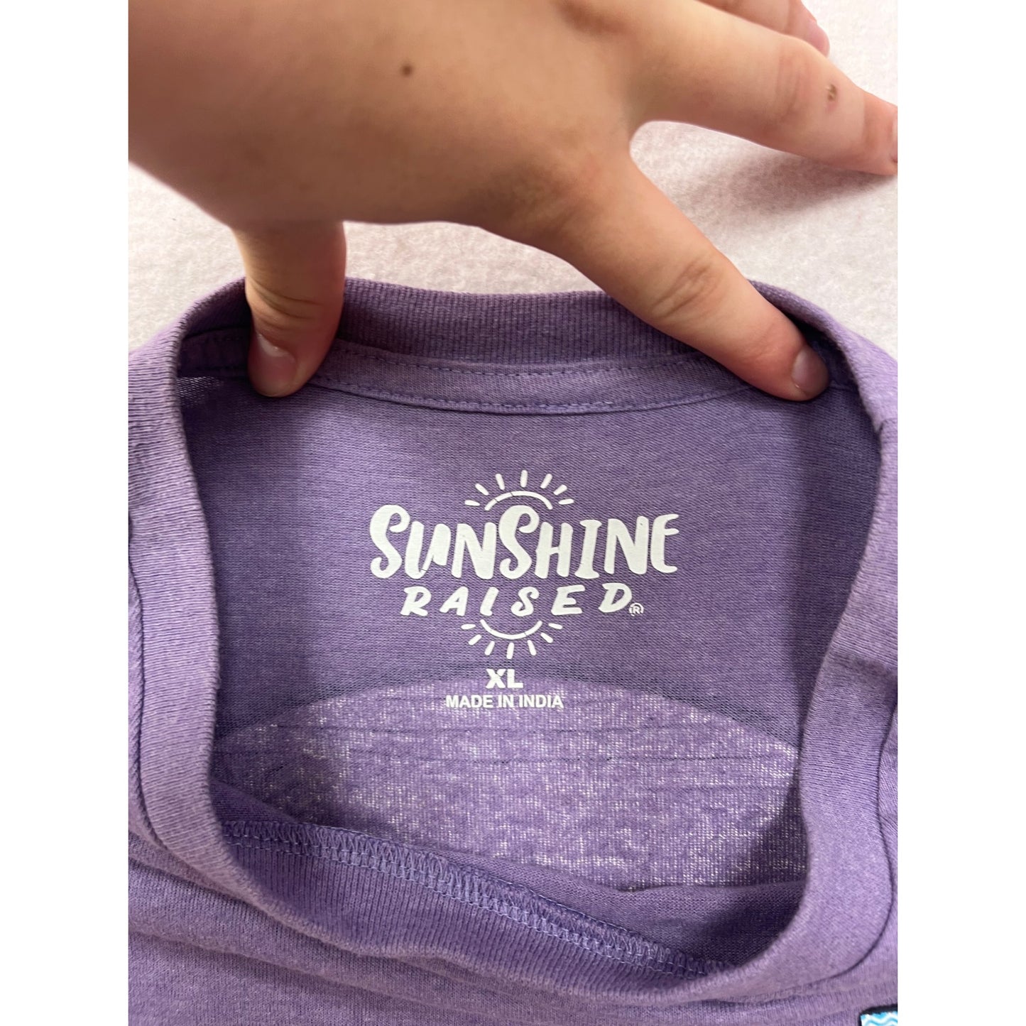 Beach Girl Graphic T-Shirt Purple Sunshine Raised #8579