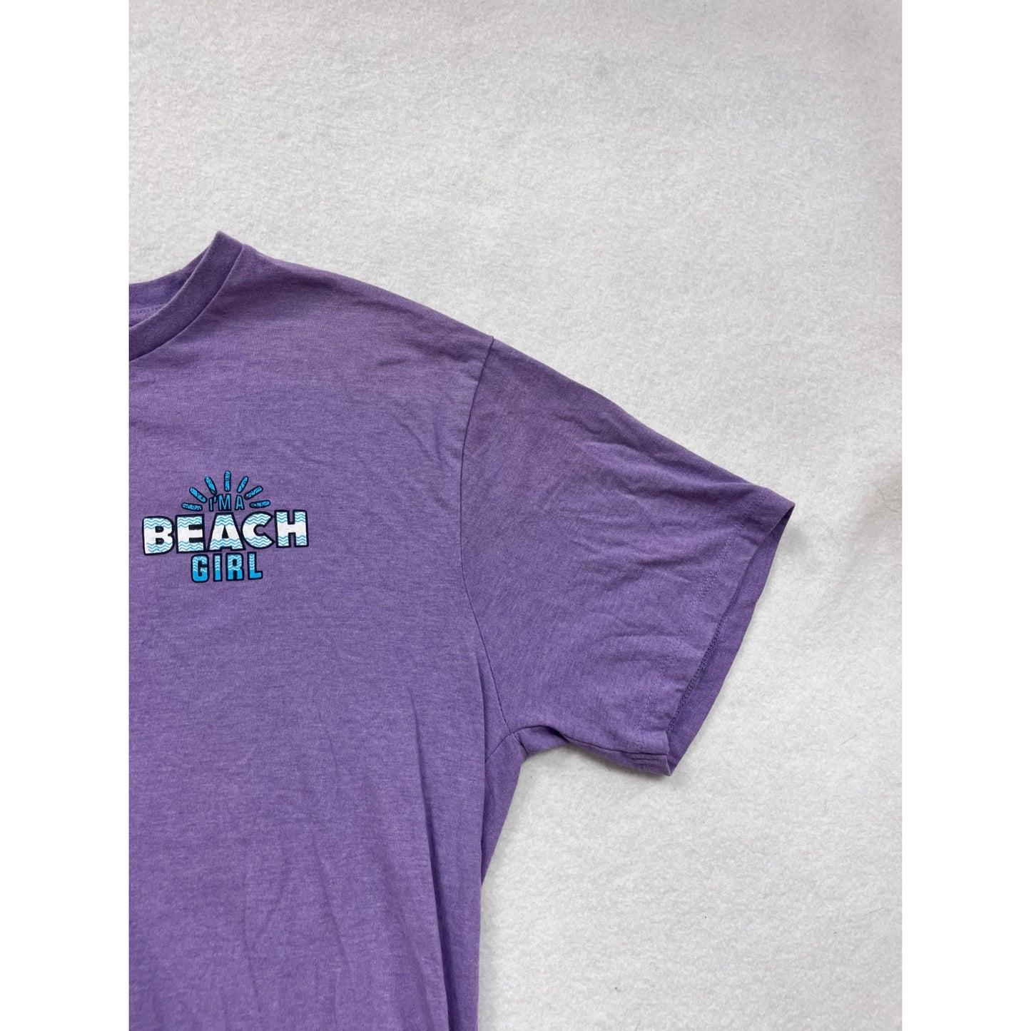 Beach Girl Graphic T-Shirt Purple Sunshine Raised #8579