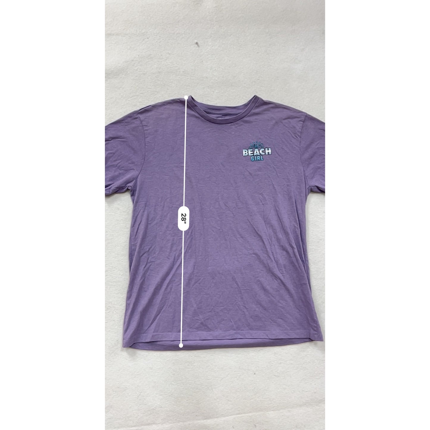 Beach Girl Graphic T-Shirt Purple Sunshine Raised #8579