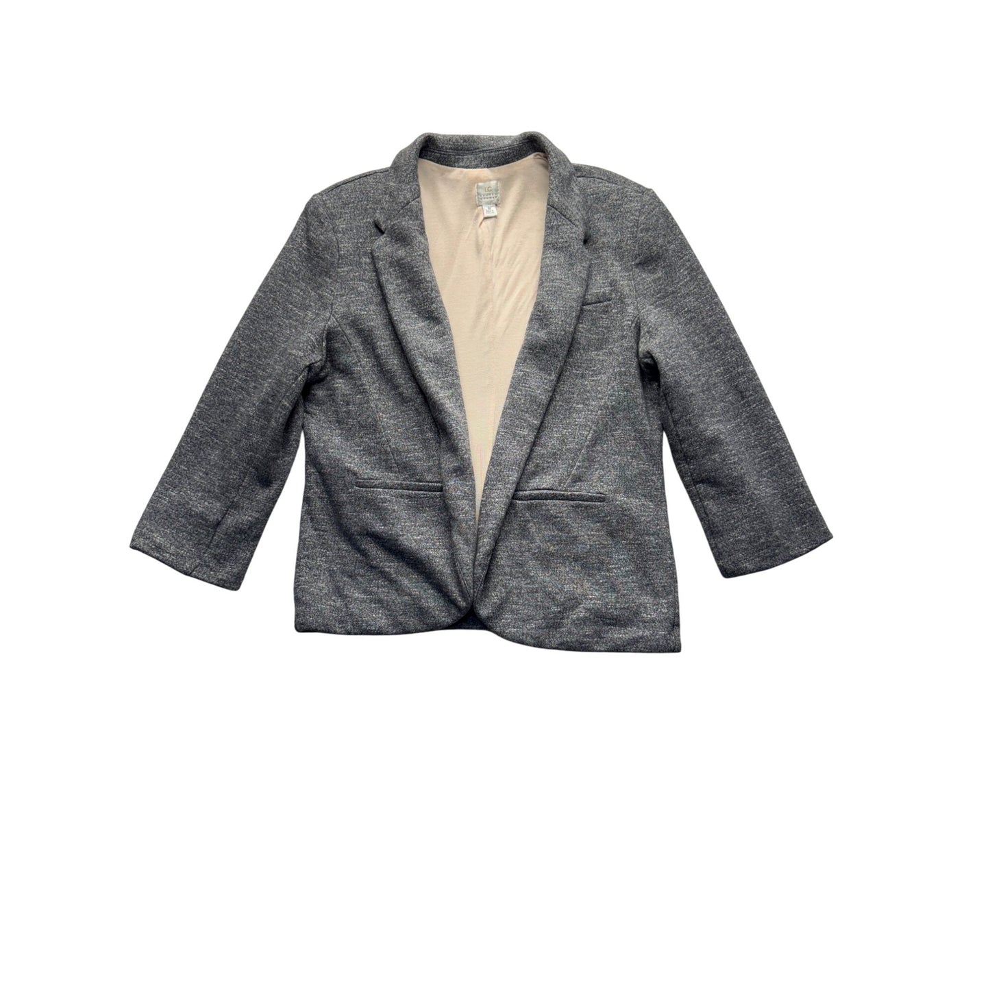 Lauren Conrad Womens Grey Open Blazer Jacket Size 10 Cotton/Polyester #9421