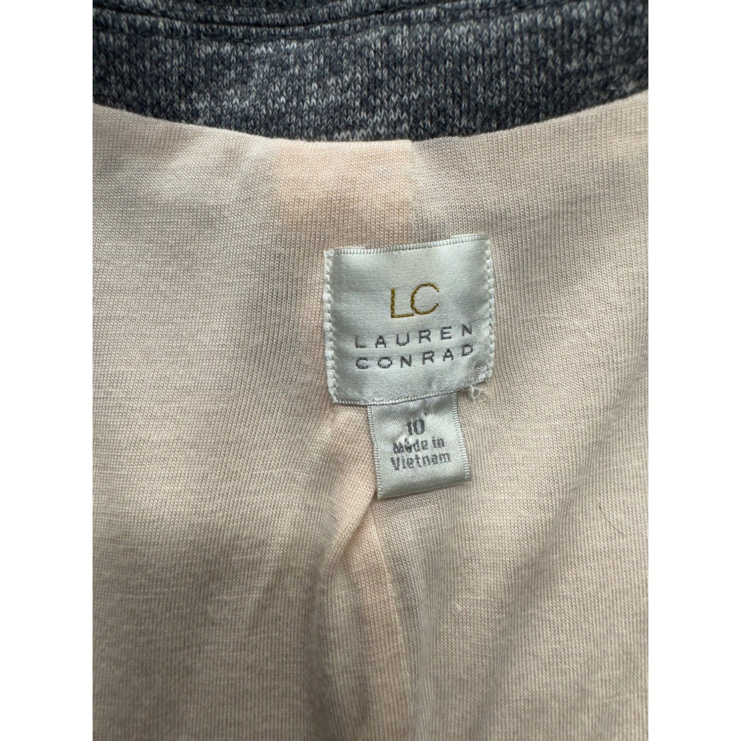 Lauren Conrad Womens Grey Open Blazer Jacket Size 10 Cotton/Polyester #9421