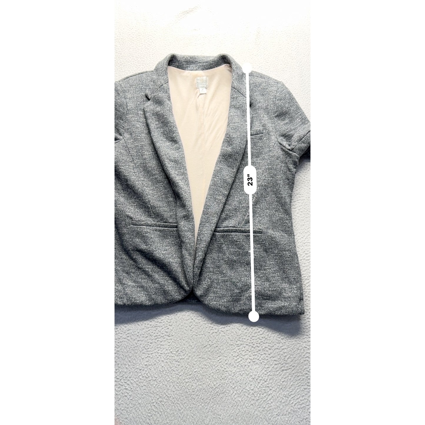 Lauren Conrad Womens Grey Open Blazer Jacket Size 10 Cotton/Polyester #9421