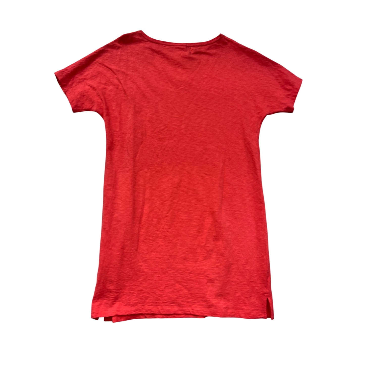 J.Jill Red Short-Sleeve Cotton Tunic Dress #8478